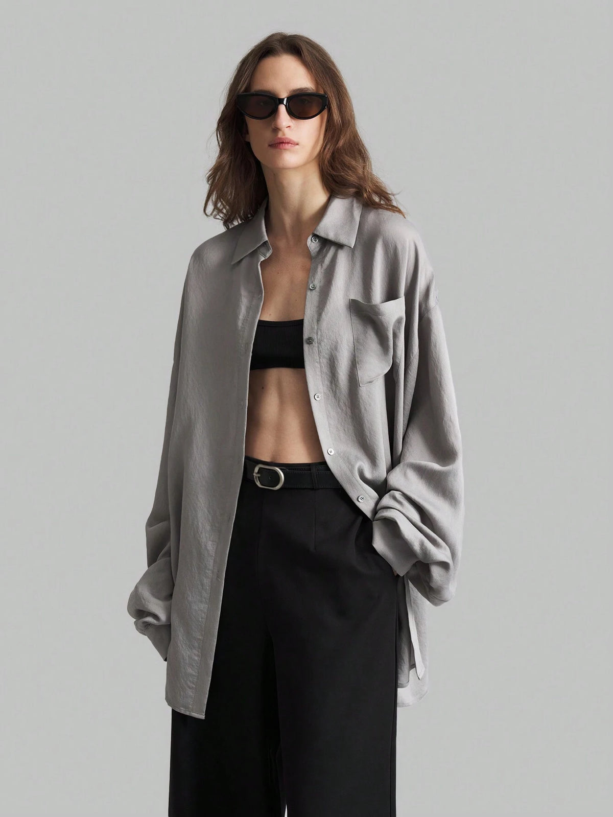 Oversized Minimalist Women's Blouse, Casual Shirt