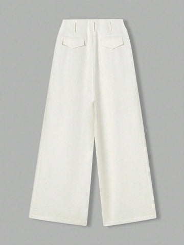 Ontre Women's 2025 New Casual Vacation Apricot Spring Straight Leg Trousers, Versatile