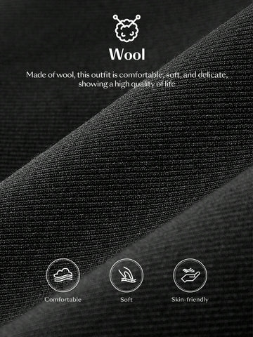 Ontre Women's Black Wide-Leg Pleated High-Waist Trousers With Design Elements, Versatile For Commuting, Flattering Figure, Perfect For Autumn, New Year Party, Elegant Style