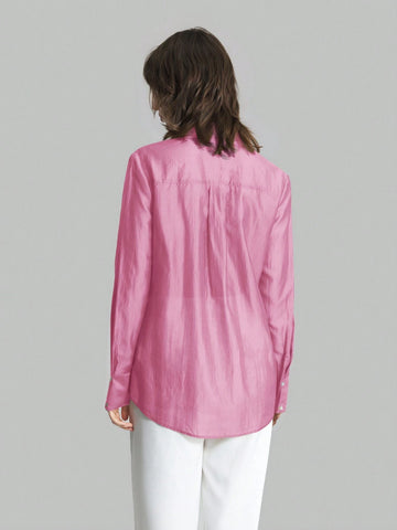 Women's Solid Color Loose Long Sleeve Casual Shirt,