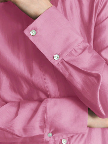 Women's Solid Color Loose Long Sleeve Casual Shirt,