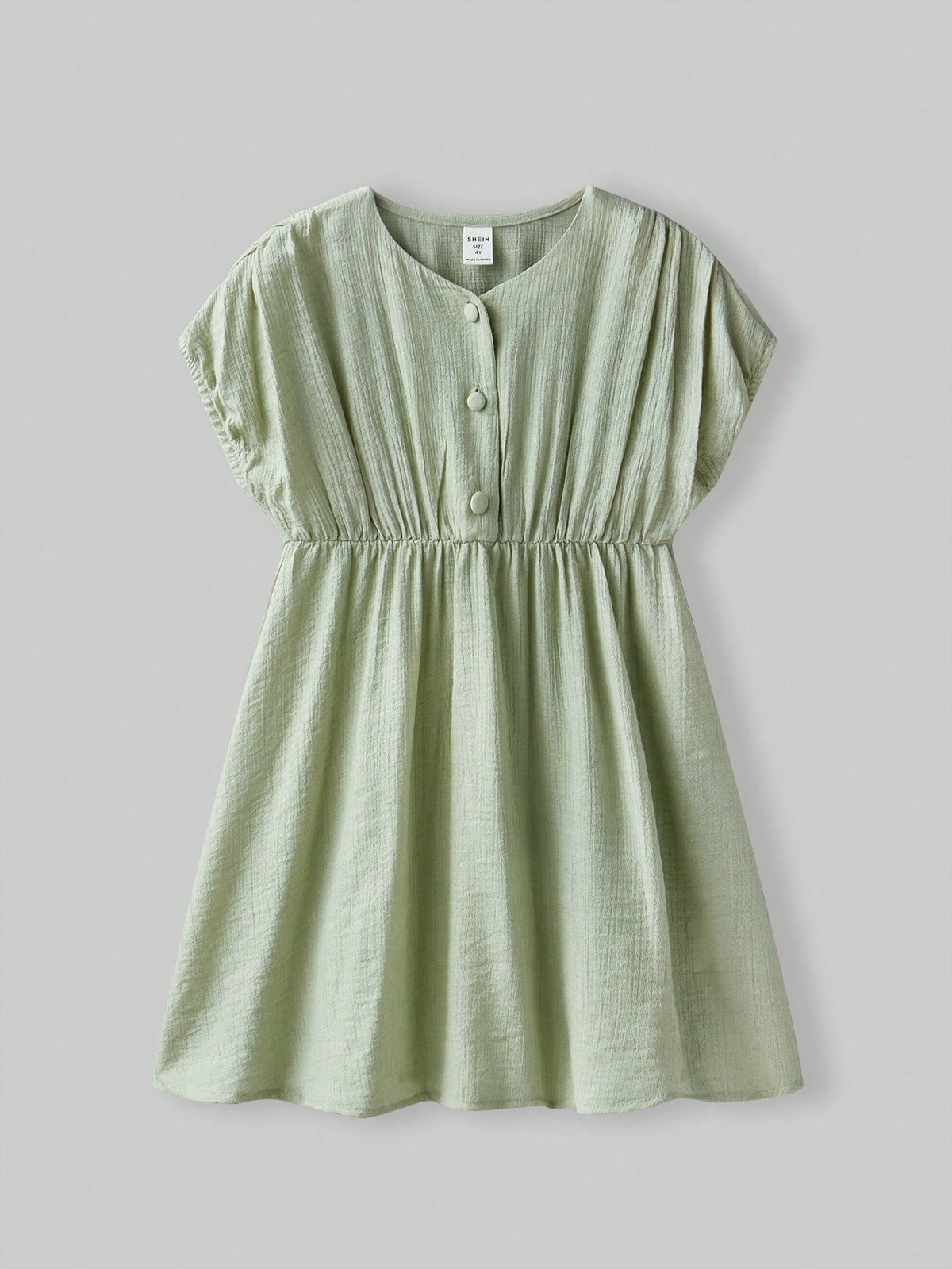 Young Girl Loose Casual Round Neck Short Sleeve Dress