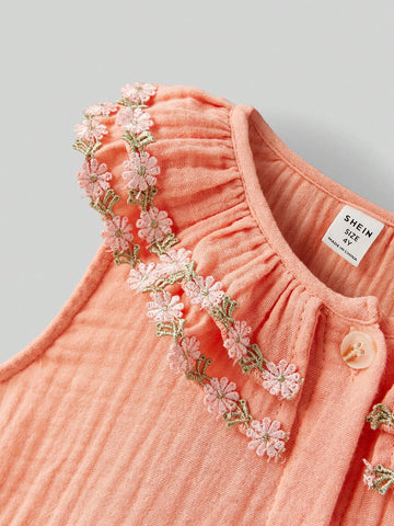 Young Girl Loose Casual Ruffle Collar Dress