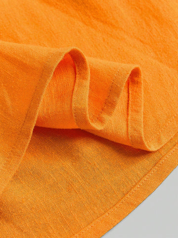 Young Girl Loose Casual Ruffle Hem Hollow Back Short Dress