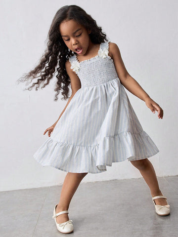 Young Girls' Loose Casual Ruffle Hem Dress