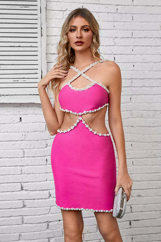 Ophelia Pink Pearl Mini Dress