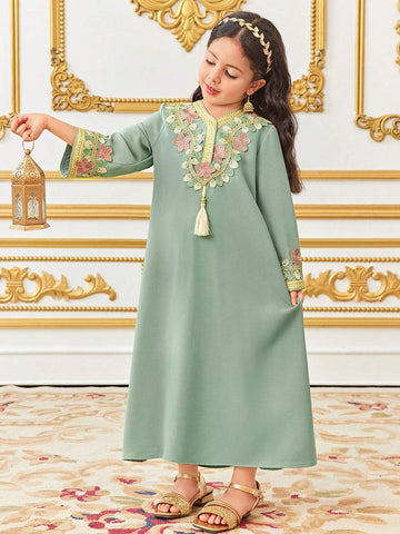 Oversized Casual Long Tassel Sash Belted Dress