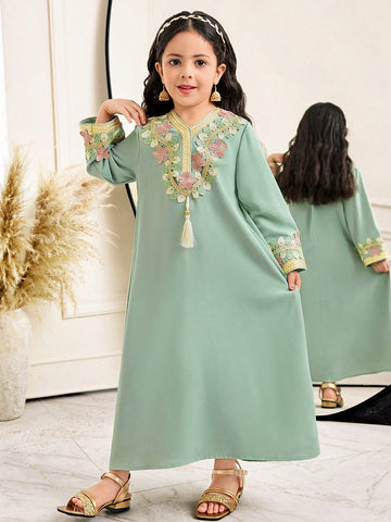 Oversized Casual Long Tassel Sash Belted Dress