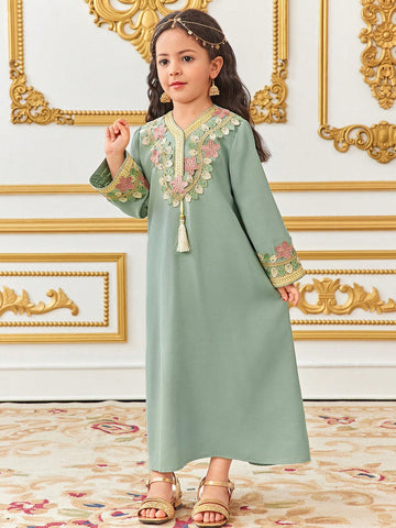 Oversized Casual Long Tassel Sash Belted Dress