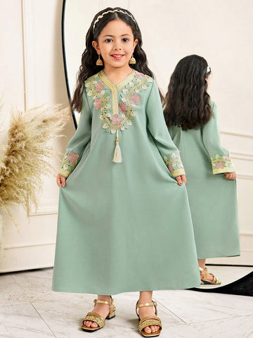 Oversized Casual Long Tassel Sash Belted Dress