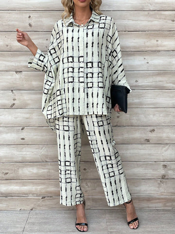 Oversized Printed Matching Sets Women Longewear For Travel