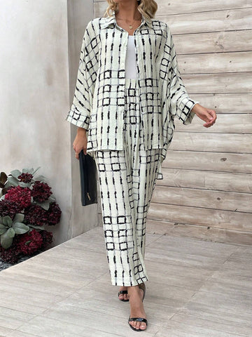 Oversized Printed Matching Sets Women Longewear For Travel