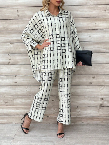 Oversized Printed Matching Sets Women Longewear For Travel