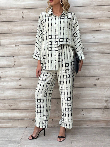 Oversized Printed Matching Sets Women Longewear For Travel