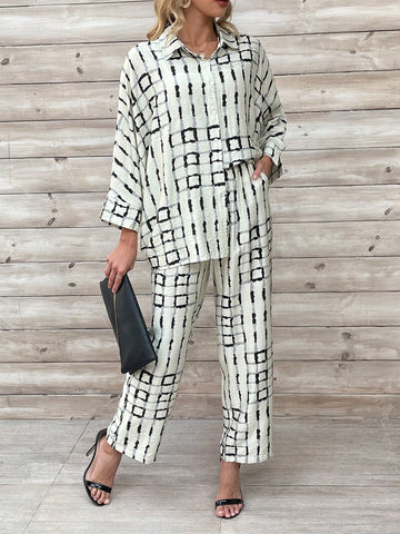 Oversized Printed Matching Sets Women Longewear For Travel