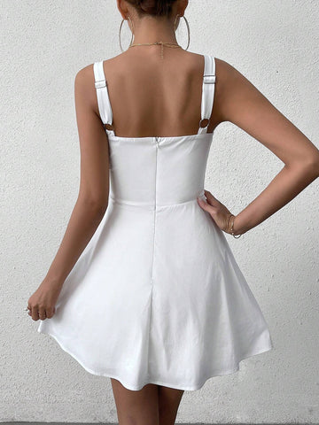 PARTHEA Backless Cut Out Ruched Bodycon Dress