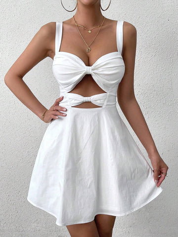 PARTHEA Backless Cut Out Ruched Bodycon Dress