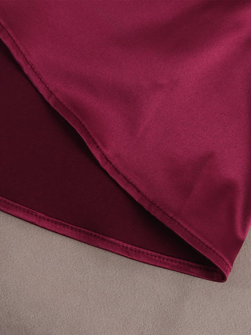 PARTHEA Crisscross Backless Mermaid Hem Satin Bridesmaid Dress