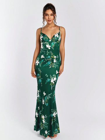 PARTHEA V-Neck Floral Print Cami Dress