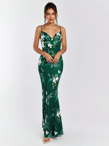 PARTHEA V-Neck Floral Print Cami Dress