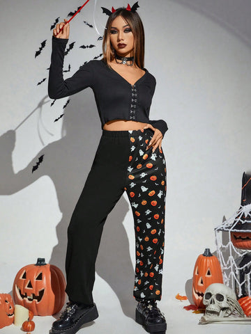 PUNK Halloween Print Jogger Pants