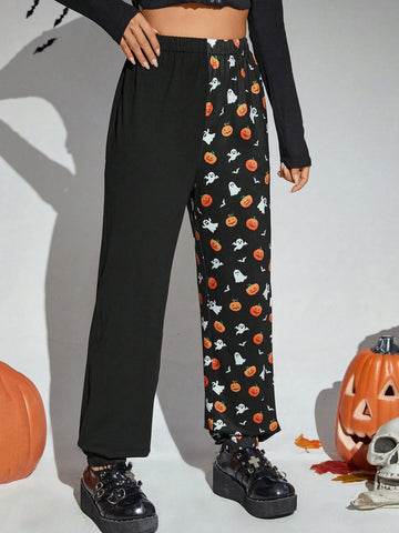 PUNK Halloween Print Jogger Pants