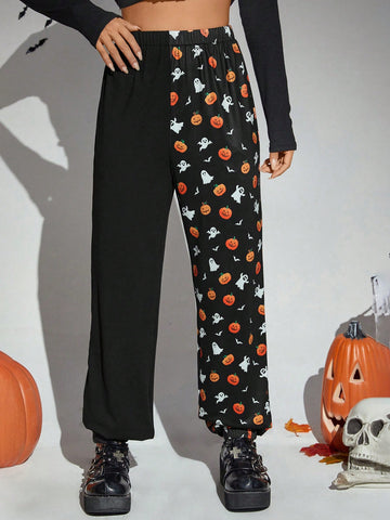 PUNK Halloween Print Jogger Pants