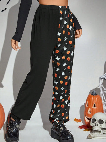 PUNK Halloween Print Jogger Pants