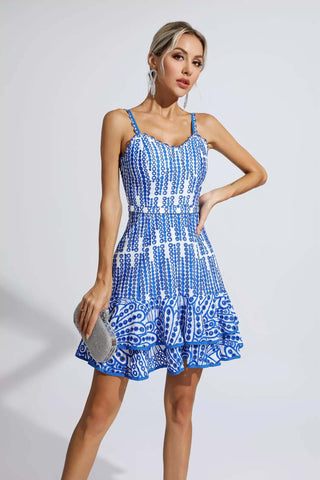 Paislee Yellow Cutout Ruffle Mini Dress