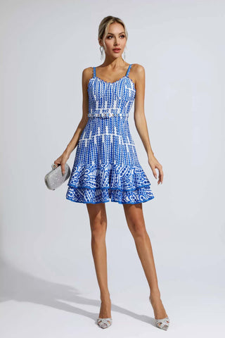 Paislee Yellow Cutout Ruffle Mini Dress