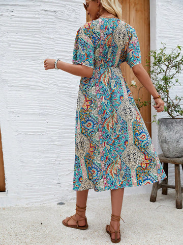 Paisley Floral Printed Dress