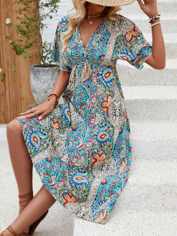 Paisley Floral Printed Dress