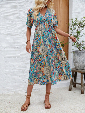Paisley Floral Printed Dress