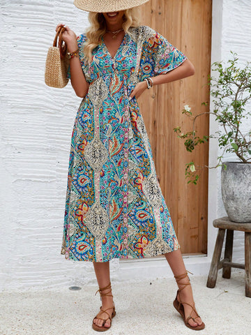 Paisley Floral Printed Dress