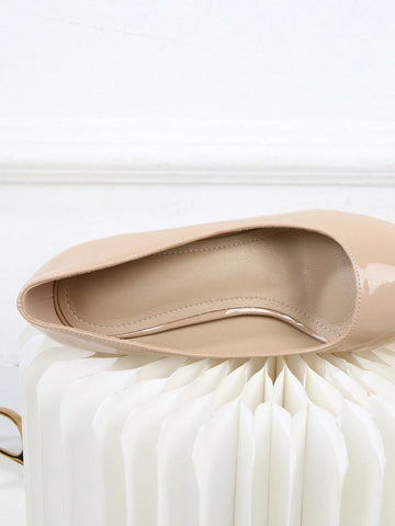 Patent Leather Pointed Toe High Heels With Thin Heels, Versatile Work Shoes For Women