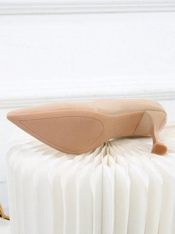 Patent Leather Pointed Toe High Heels With Thin Heels, Versatile Work Shoes For Women