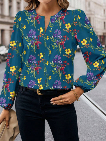 Women's Casual Minimalist Blouse, Suitable For Autumn