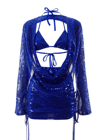 Paula Sequin Three Piece Set In Blue