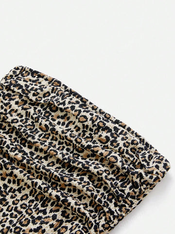 Personality Sweet & Stylish American Leopard Print Tube Dress