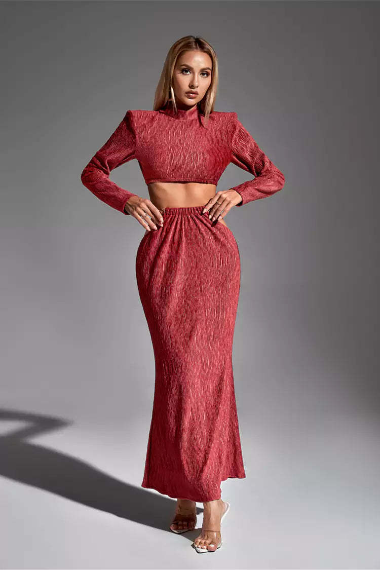 Phoebe Brick Red Chain Set