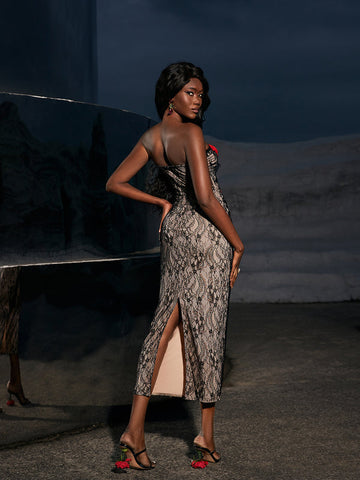 Phoenix Patchwork Flower Lace Dress