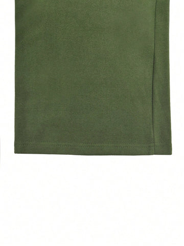 Plain Hooded Sweatshirt And Loose Fit Sports Set