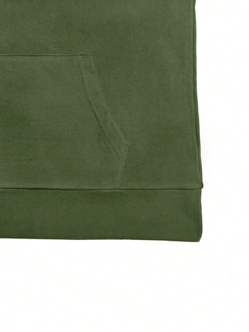 Plain Hooded Sweatshirt And Loose Fit Sports Set