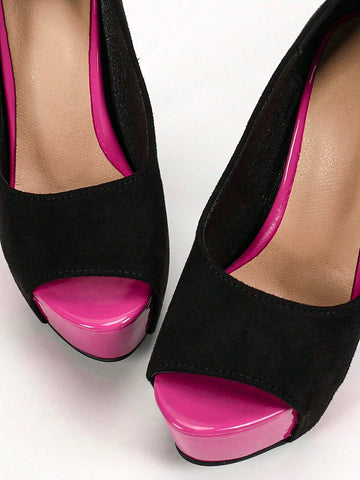 Platform Peep-Toe High Heel Women Shoes, Waterproof