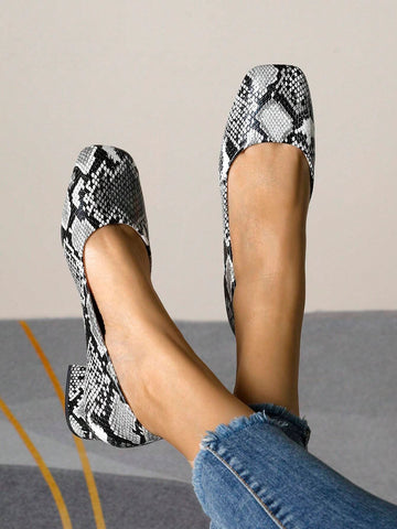 Platform Slip-On Loafers For Women, Square Toe, Soft Sole, Comfortable