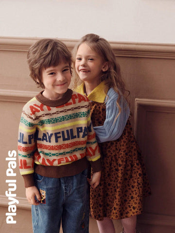 Young Girls Dresses Heart Leopard Print Splicing A-Line Cute/Vintage/Casual/Home/Outdoor Winter/Fall Outfits