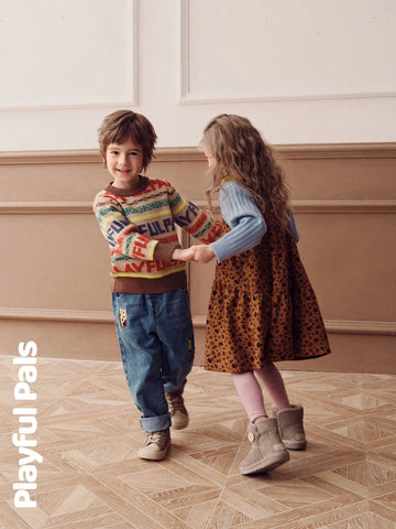 Young Girls Dresses Heart Leopard Print Splicing A-Line Cute/Vintage/Casual/Home/Outdoor Winter/Fall Outfits