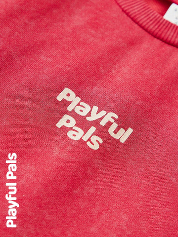 Playful Pals 1 Pc Young Girls Dresses Letter Slogan Wash Effect Cute/Retro/Casual/Home/Outdoor Winter/Fall Outfits Little Girl Clothes/Young Girl Fall Clothes