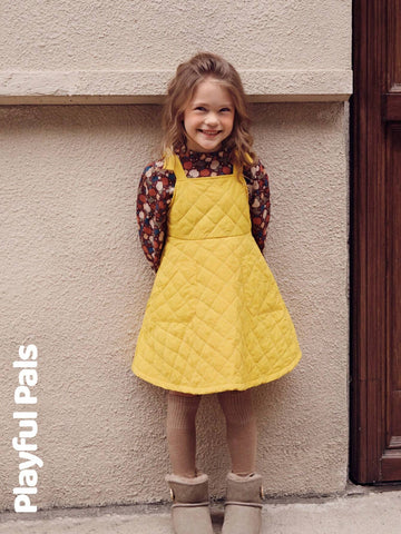 Playful Pals 1 Pc Young Girls Dresses Quilted Thick Fabric A-Line Cute/Vintage/Casual/Home/Outdoor Winter/Fall Outfits