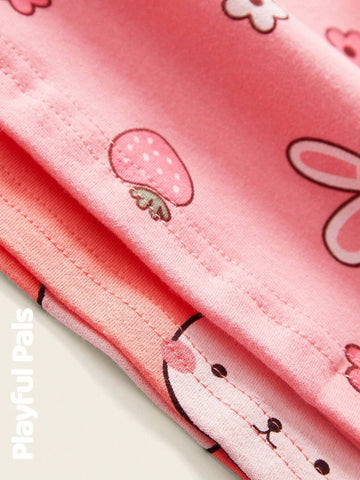 Playful Pals 1 Pc Young Girls Sweatshirts Rabbit Fun Cartoon Print Cute/Vintage/Casual/Home Spring/Summer